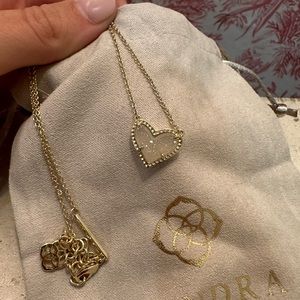 White heart Kendra Scott Necklace with Gold chain